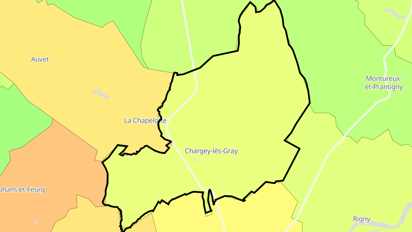 Carte des prix de l'immobilier Chargey-lès-Gray