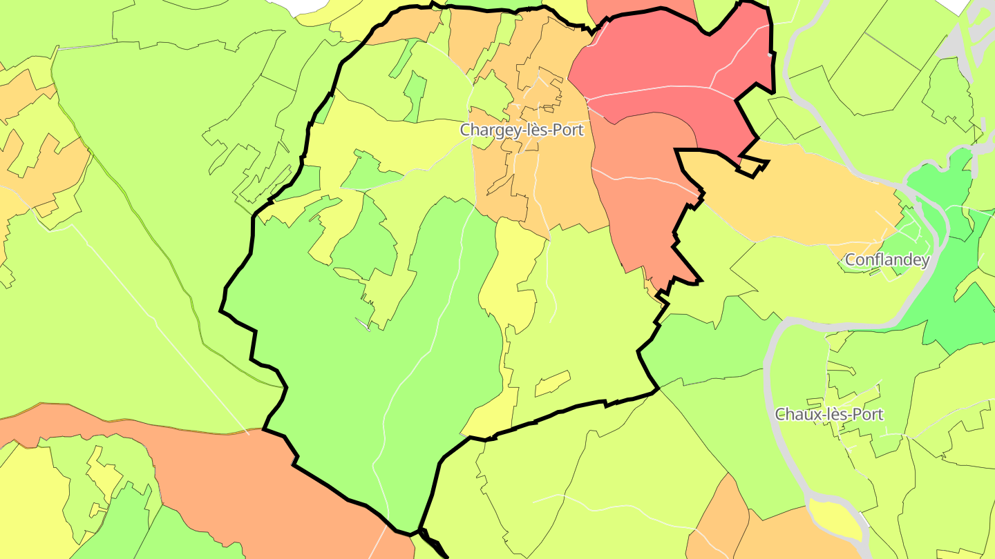 Carte des prix de l'immobilier Chargey-lès-Port