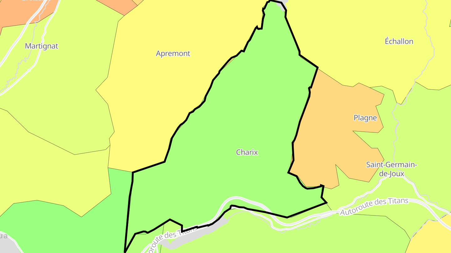 Carte des prix de l'immobilier Charix