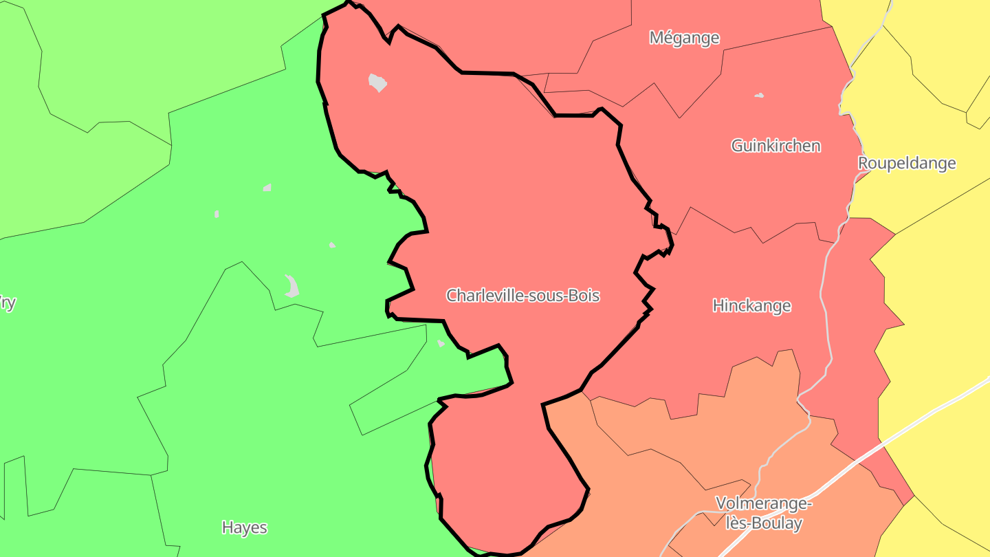 Carte des prix de l'immobilier Charleville-sous-Bois