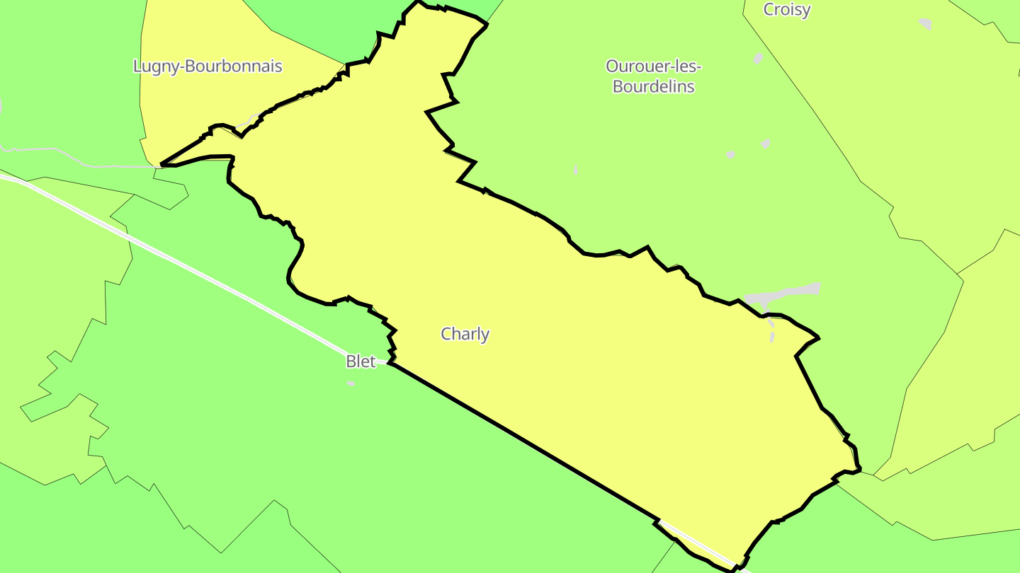 Carte des prix de l'immobilier Charly