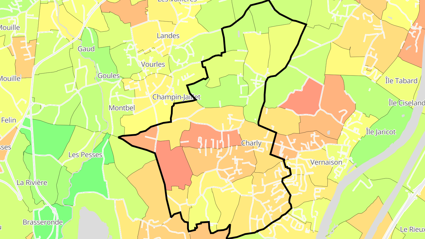 Carte des prix de l'immobilier Charly