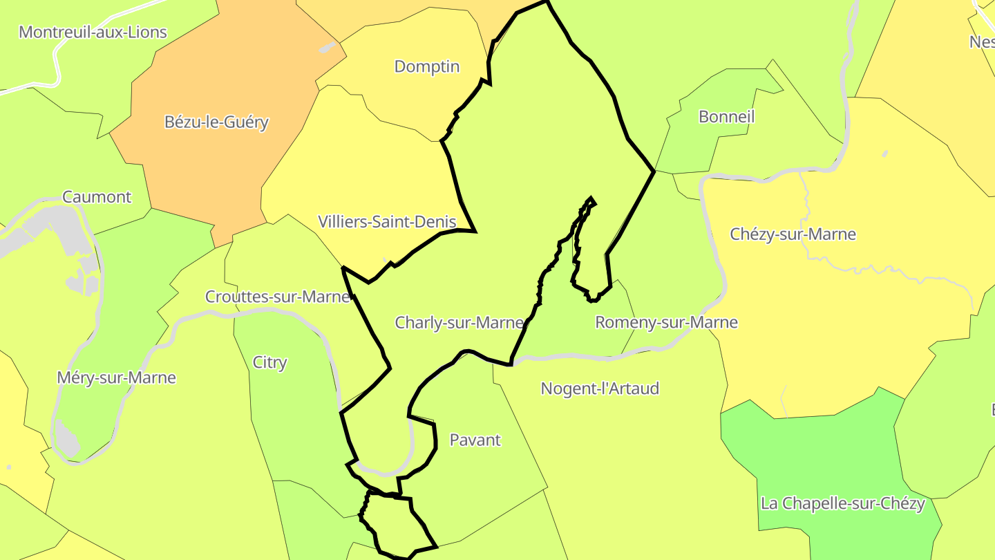 Carte des prix de l'immobilier Charly-sur-Marne