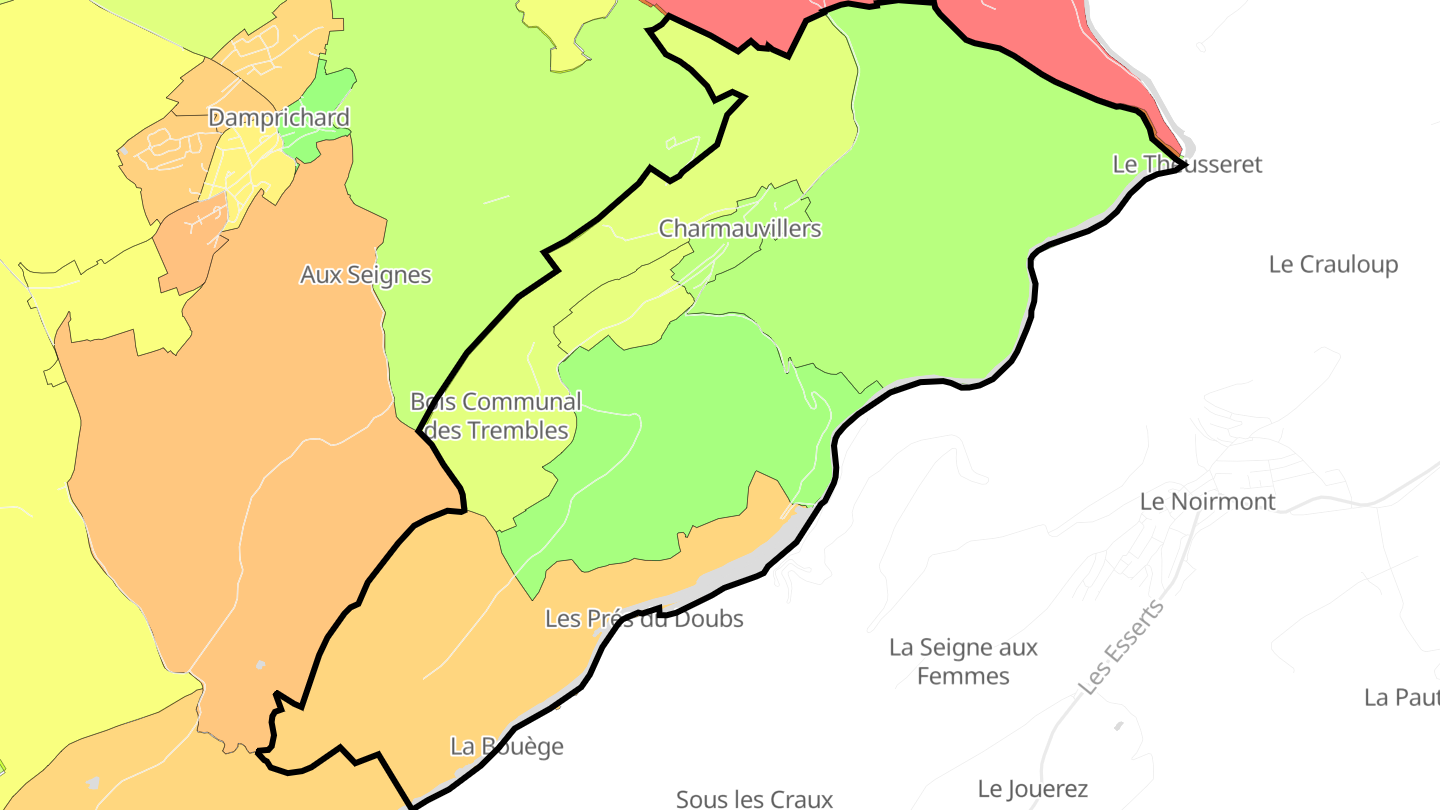 Carte des prix de l'immobilier Charmauvillers