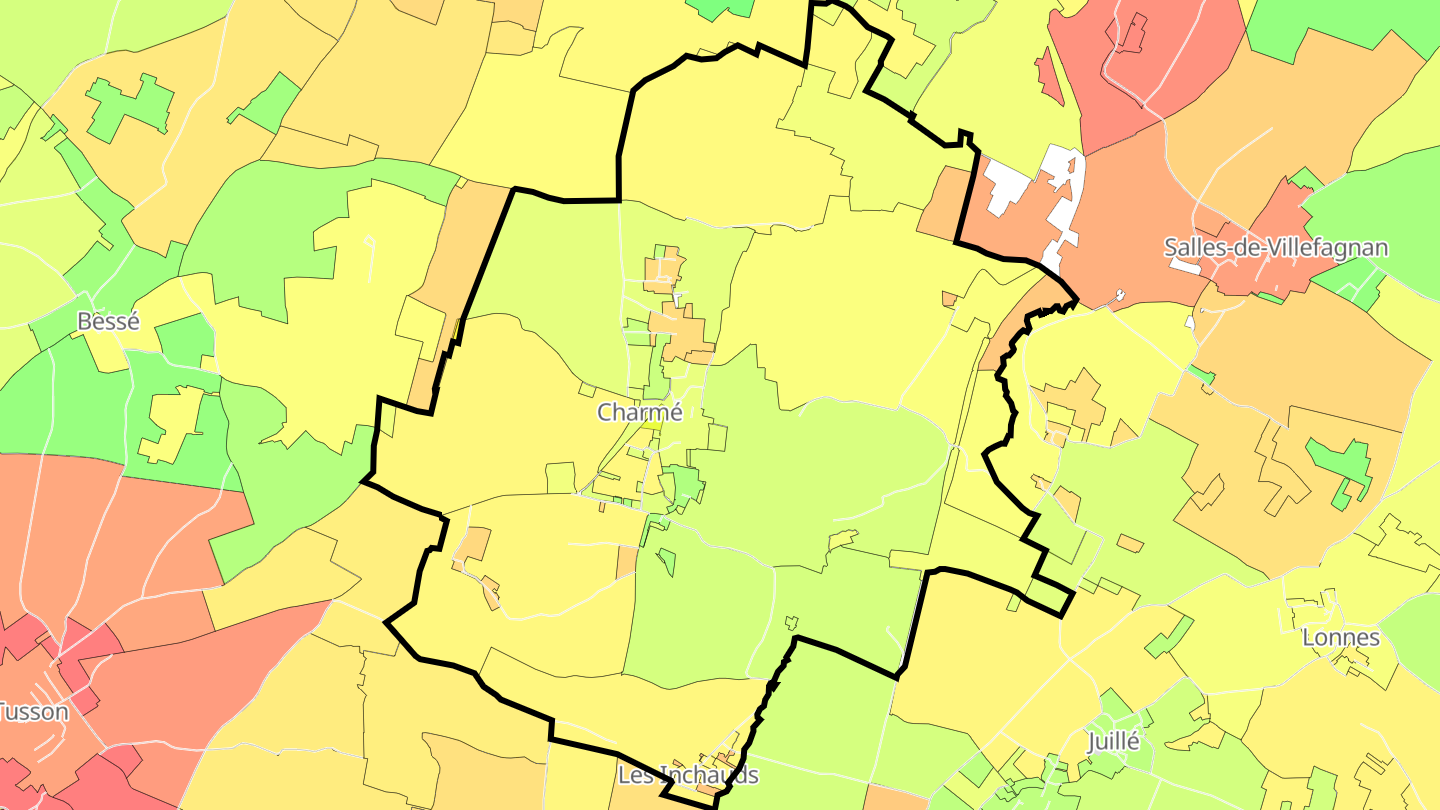 Carte des prix de l'immobilier Charmé