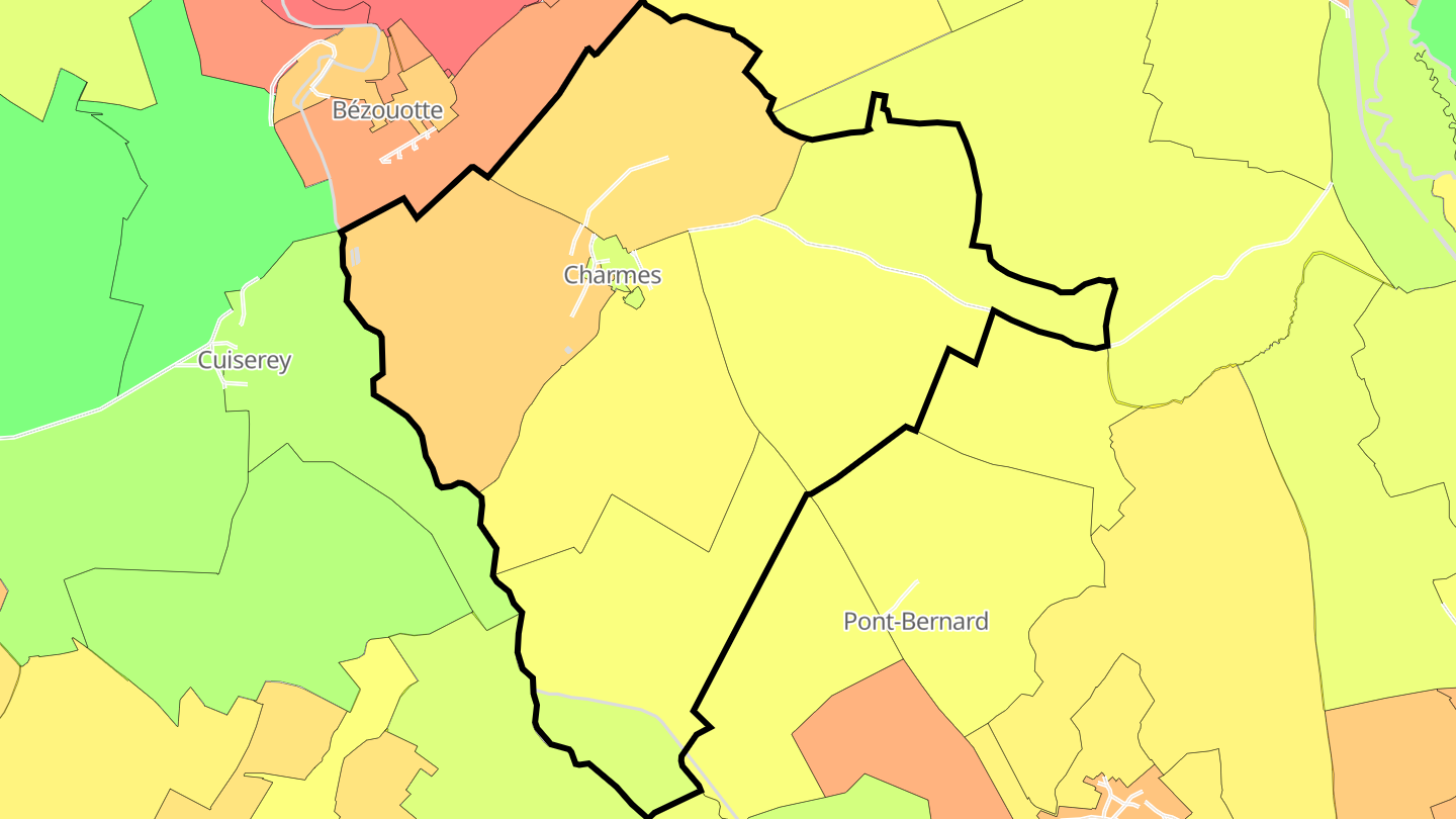 Carte des prix de l'immobilier Charmes