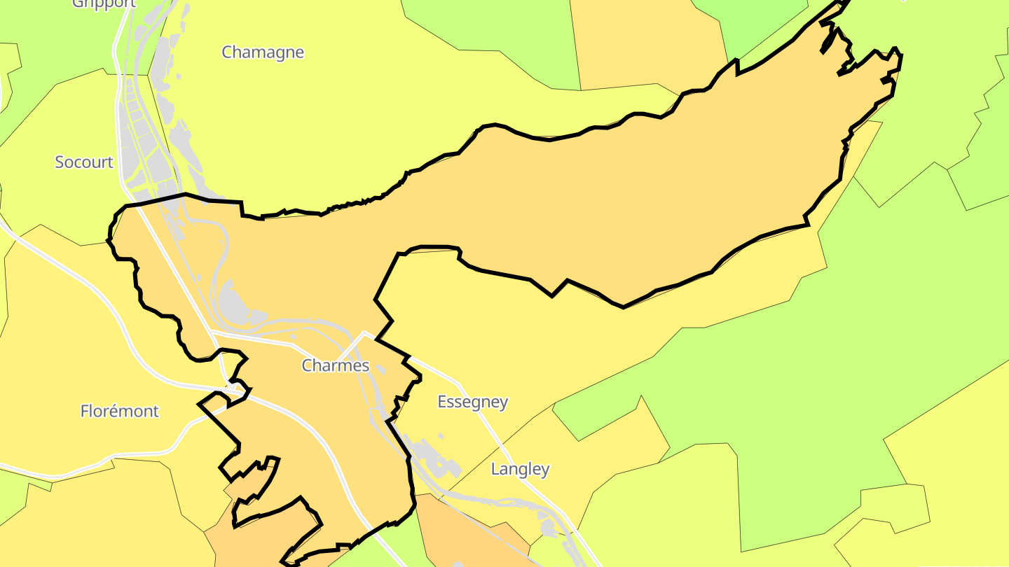 Carte des prix de l'immobilier Charmes