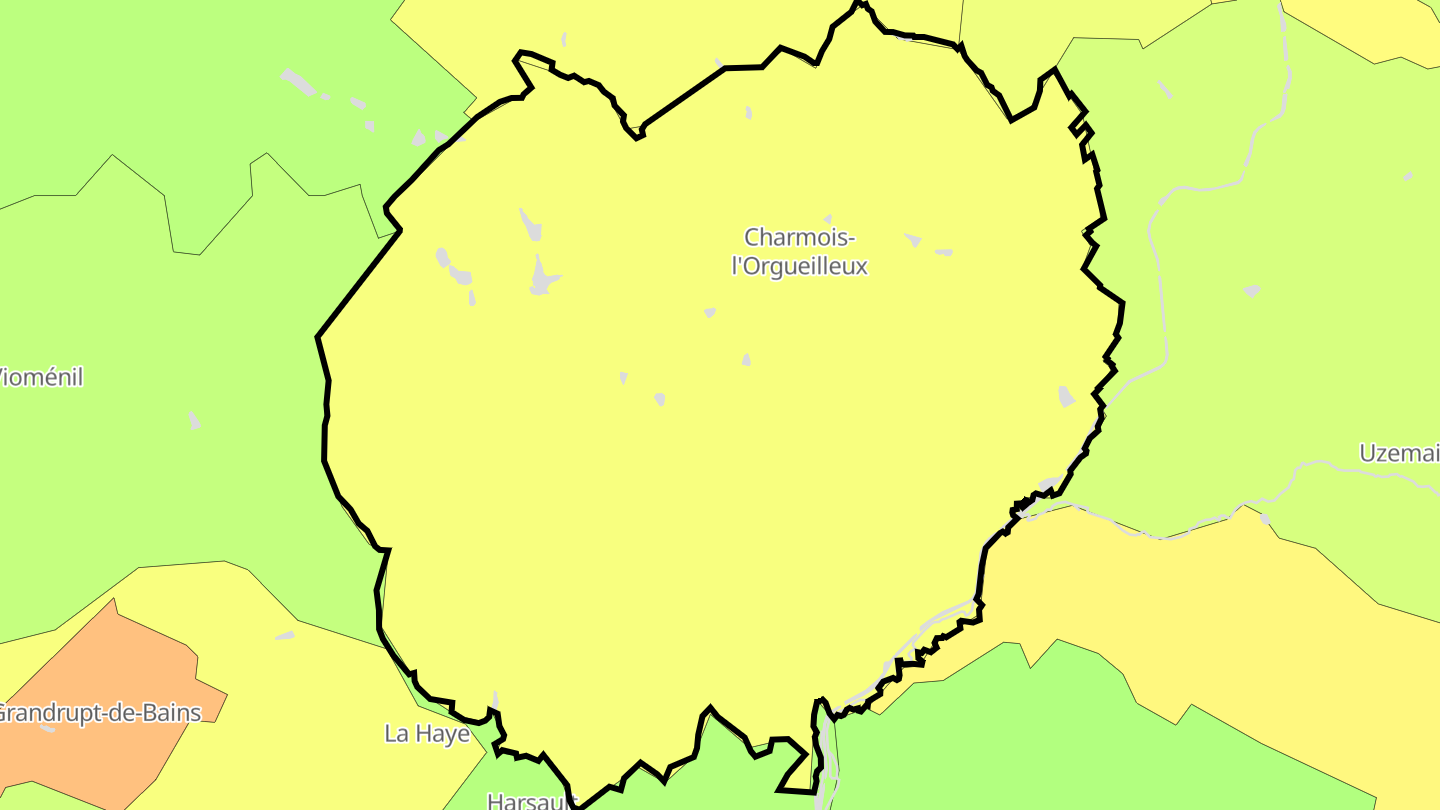 Carte des prix de l'immobilier Charmois-l'Orgueilleux