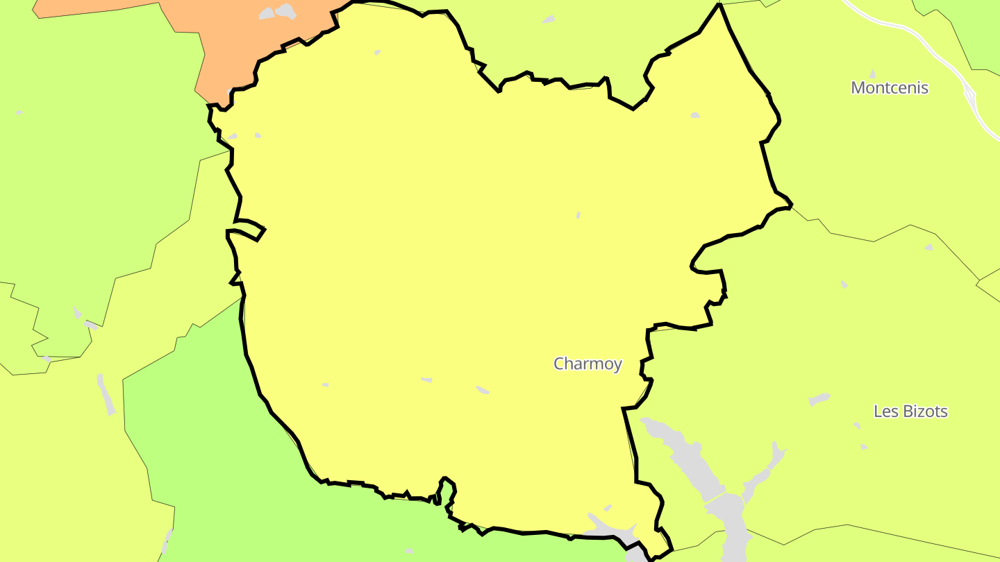 Carte des prix de l'immobilier Charmoy