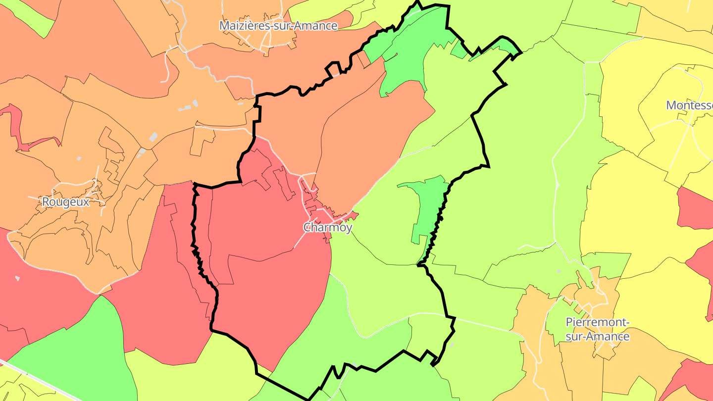 Carte des prix de l'immobilier Charmoy