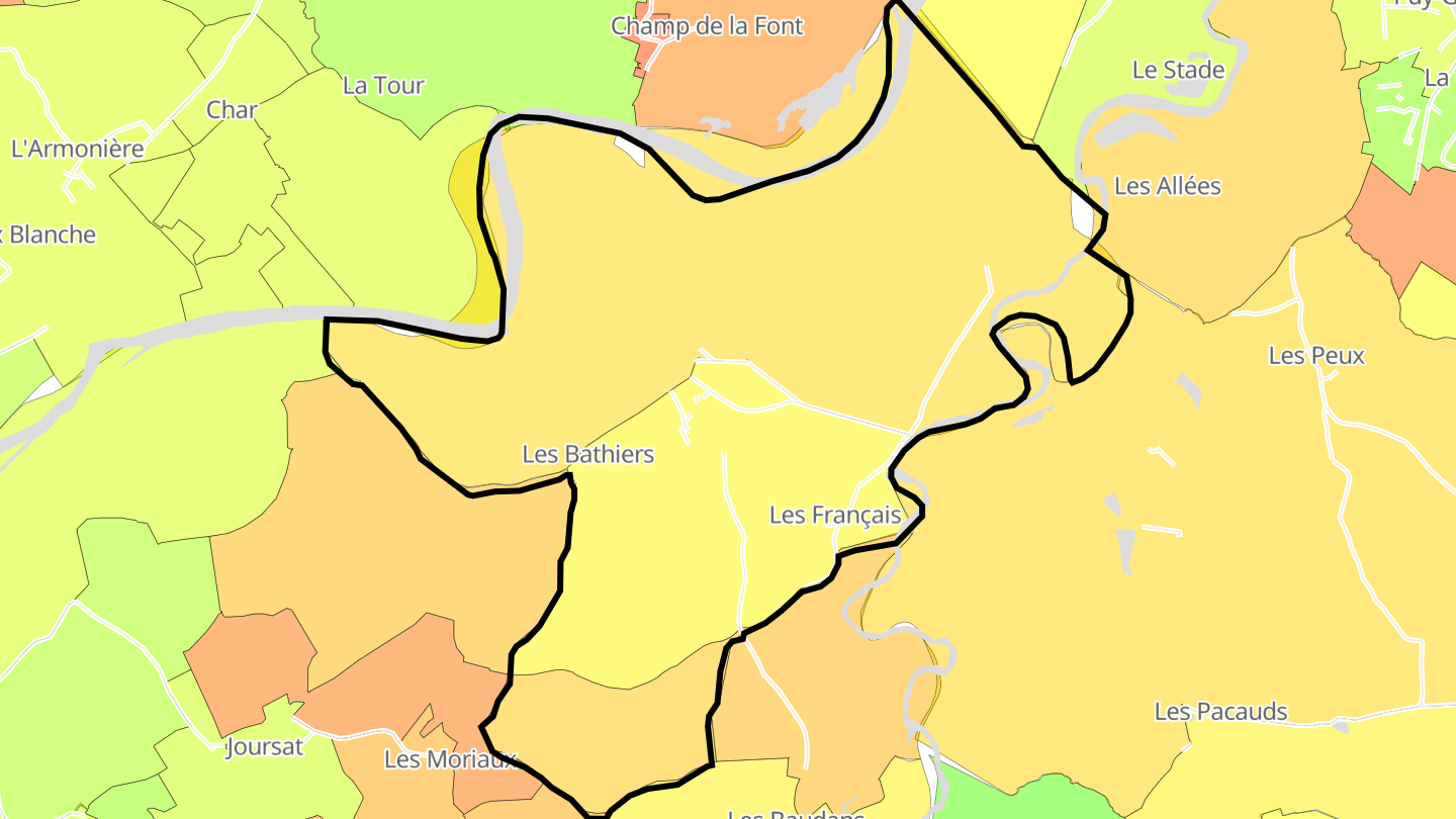 Carte des prix de l'immobilier Charnat