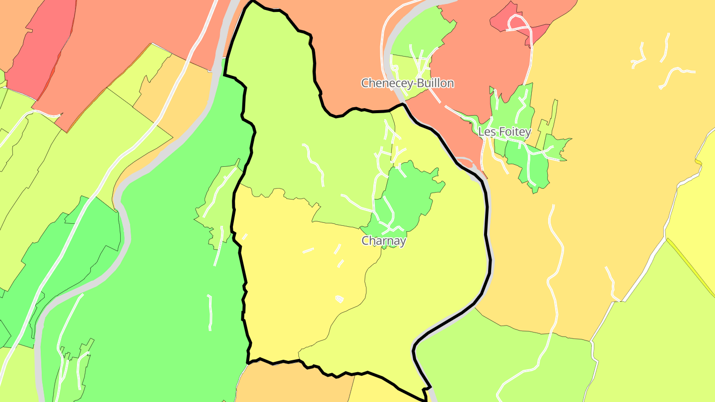 Carte des prix de l'immobilier Charnay
