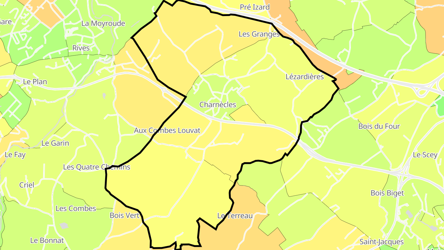 Carte des prix de l'immobilier Charnècles