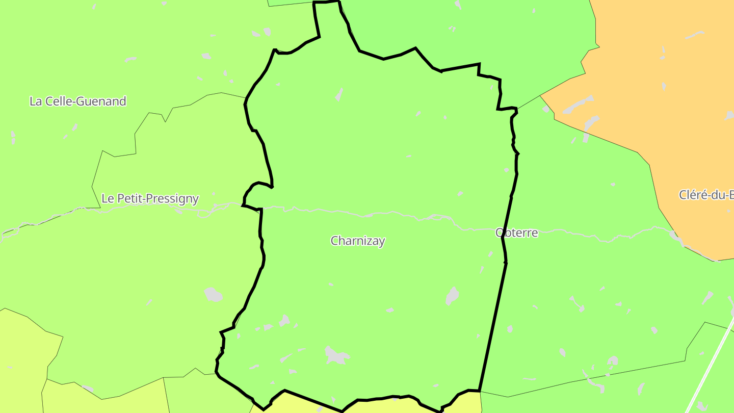 Carte des prix de l'immobilier Charnizay