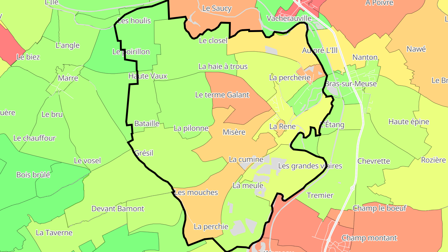 Carte des prix de l'immobilier Charny-sur-Meuse