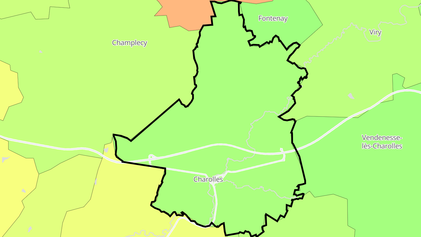 Carte des prix de l'immobilier Charolles