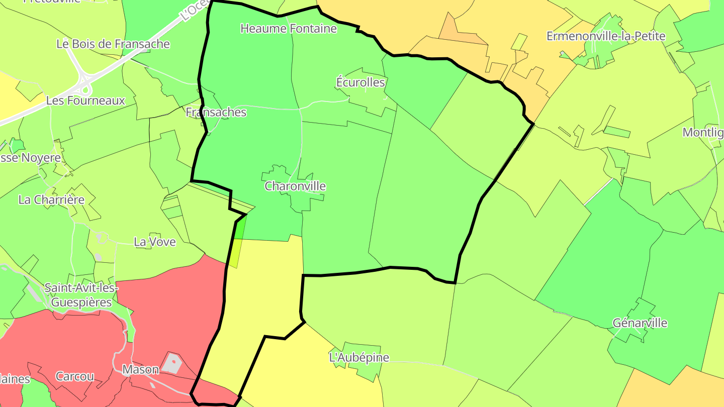Carte des prix de l'immobilier Charonville