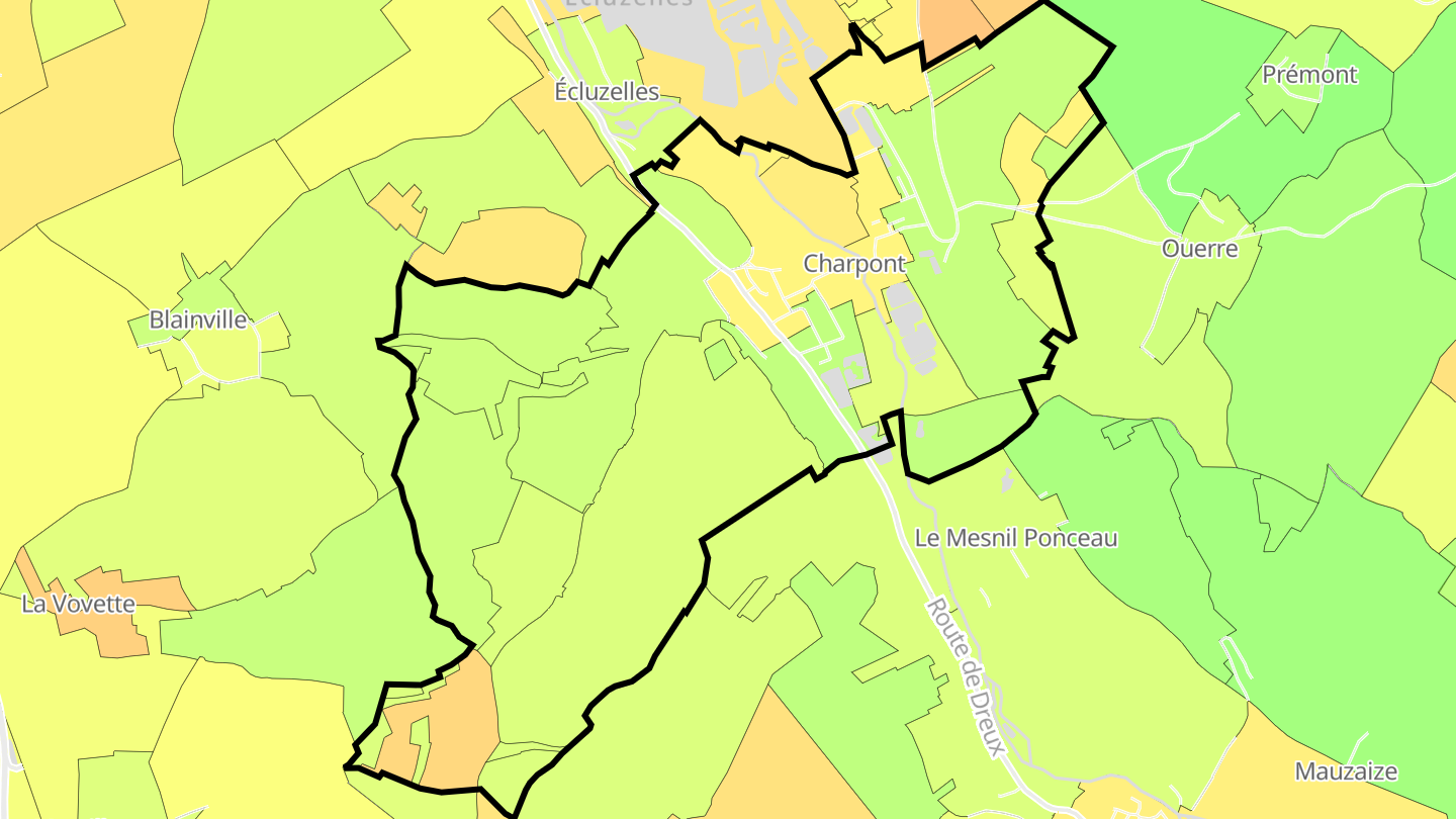 Carte des prix de l'immobilier Charpont