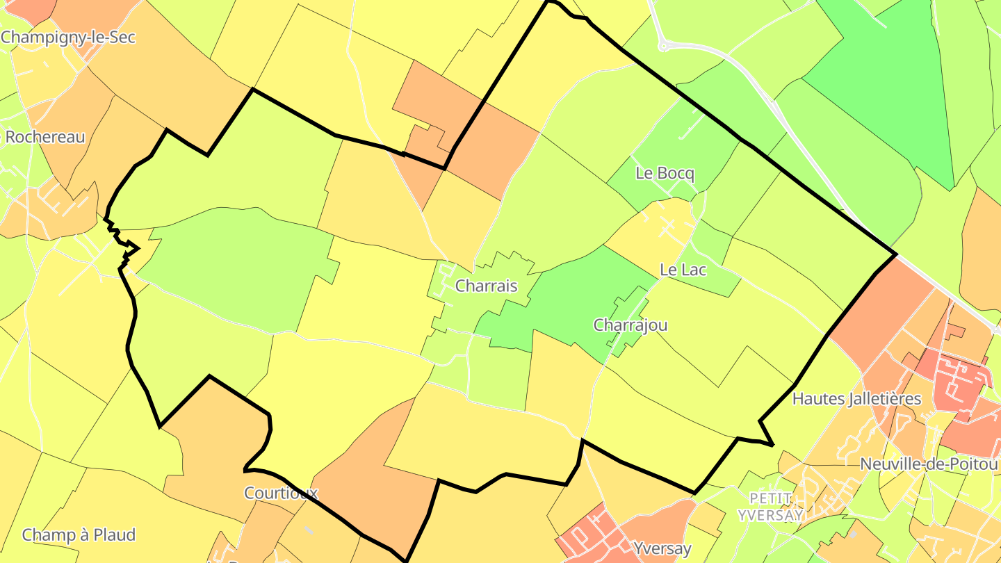 Carte des prix de l'immobilier Charrais