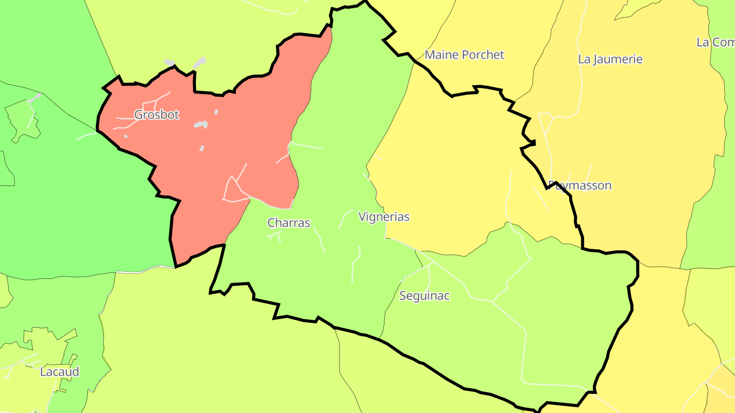 Carte des prix de l'immobilier Charras