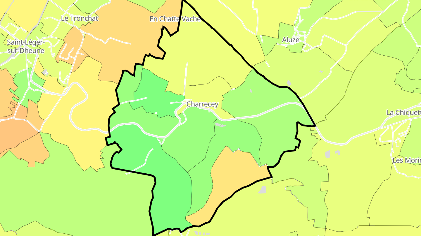 Carte des prix de l'immobilier Charrecey