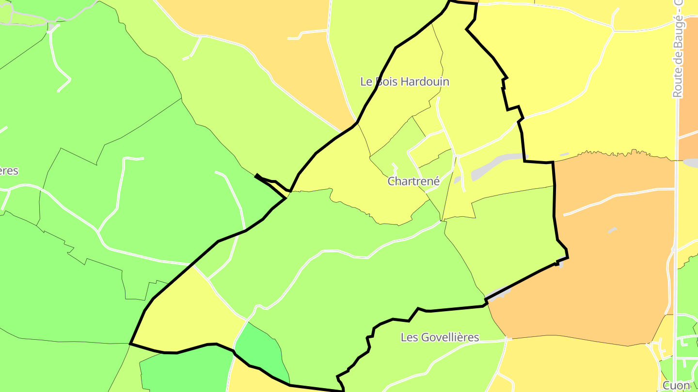 Carte des prix de l'immobilier Chartrené