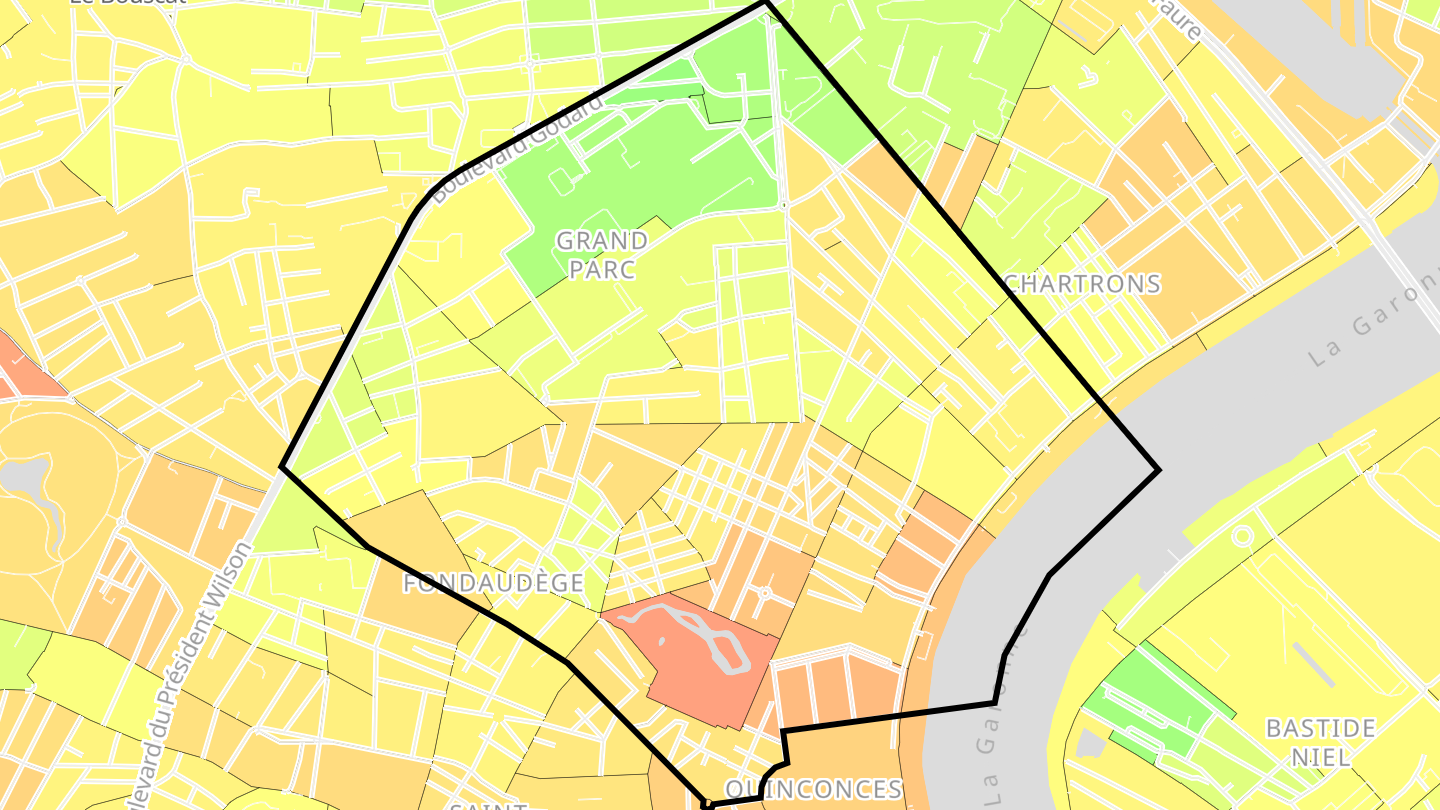 Carte des prix de l'immobilier Chartrons - Grand Parc - Jardin Public