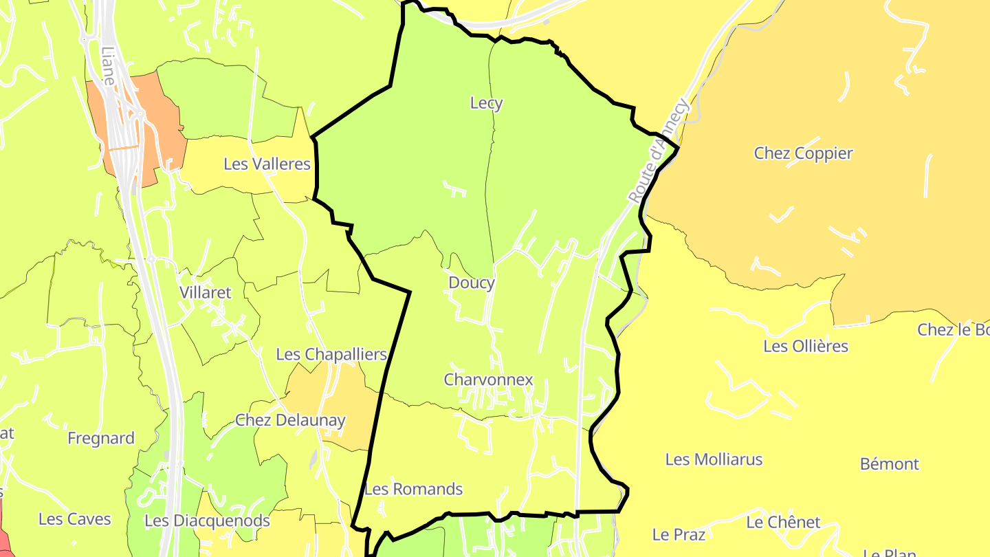 Carte des prix de l'immobilier Charvonnex