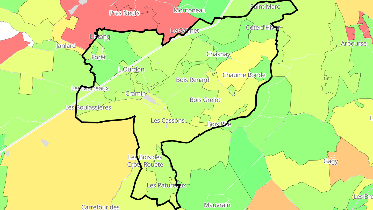 Carte des prix de l'immobilier Chasnay