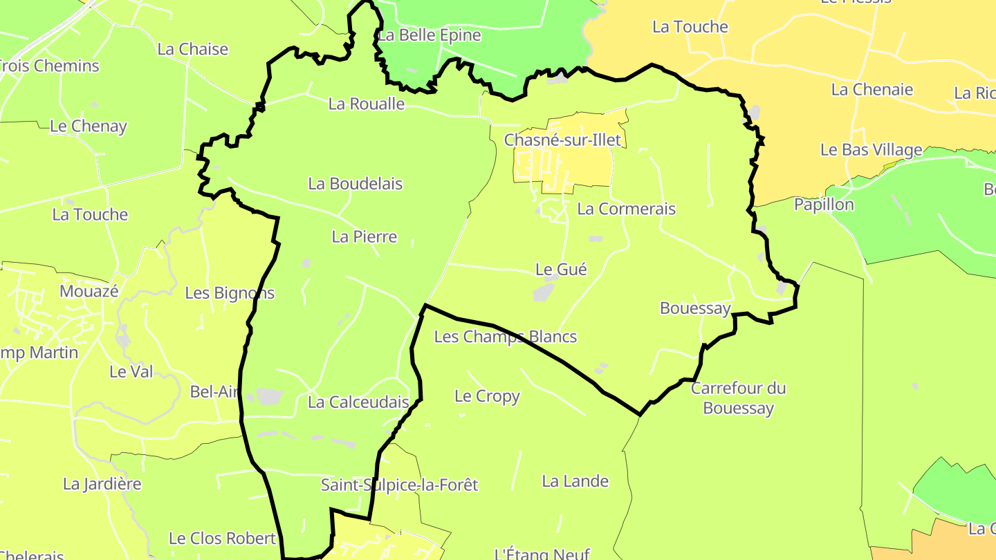Carte des prix de l'immobilier Chasné-sur-Illet