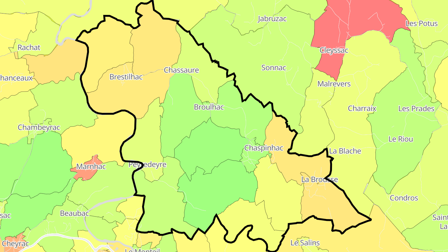 Carte des prix de l'immobilier Chaspinhac