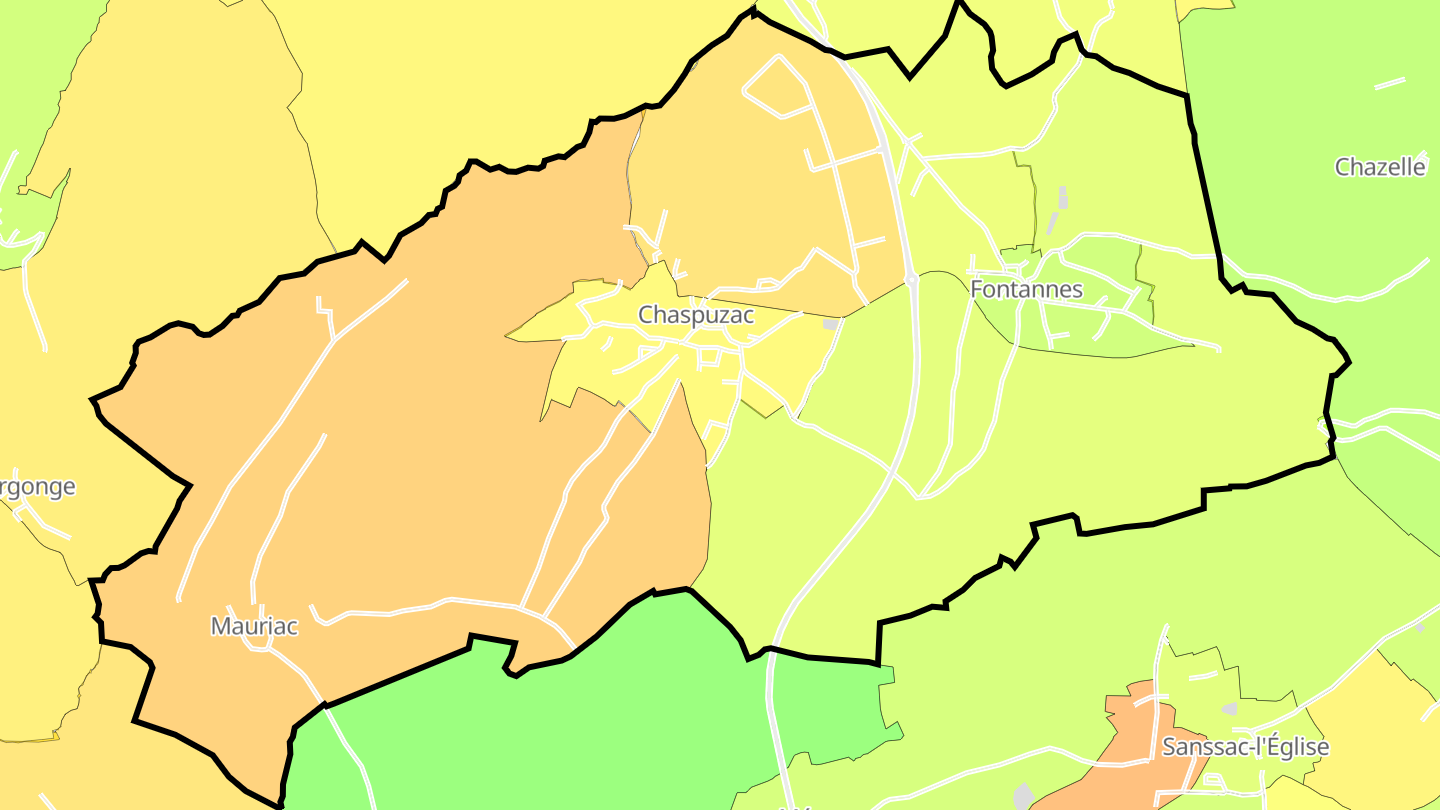 Carte des prix de l'immobilier Chaspuzac