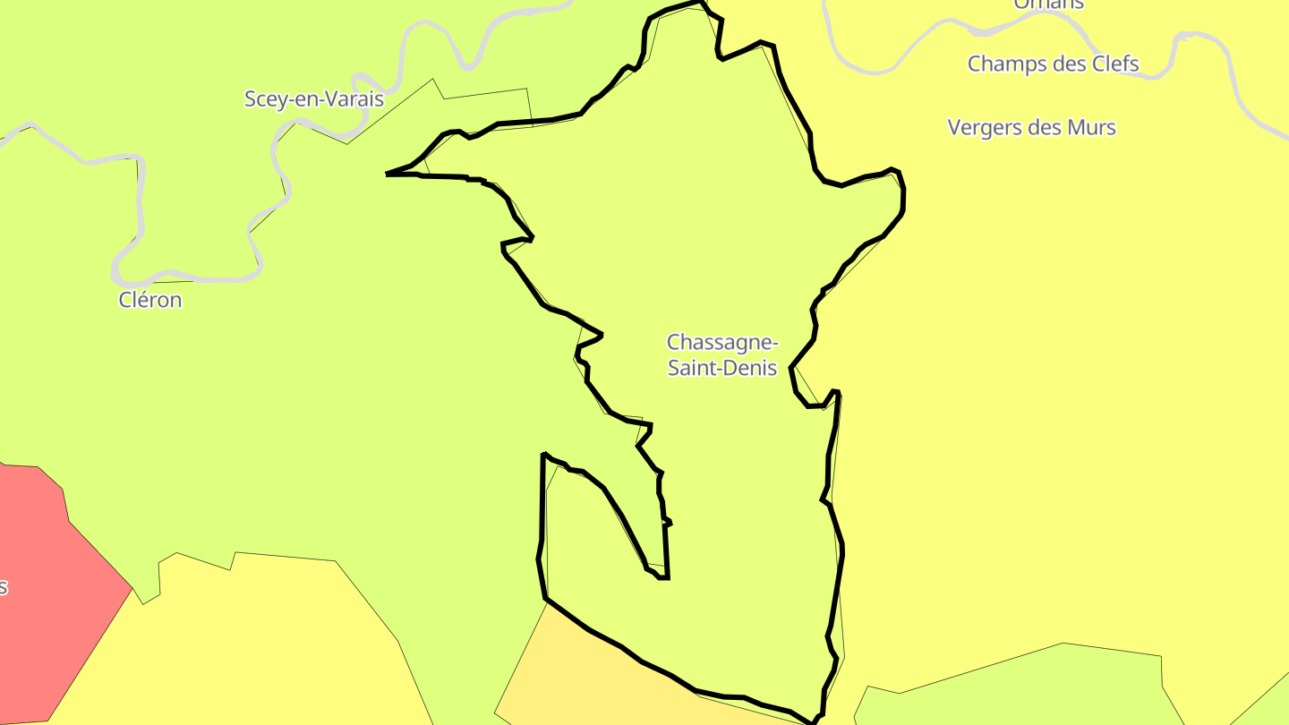 Carte des prix de l'immobilier Chassagne-Saint-Denis