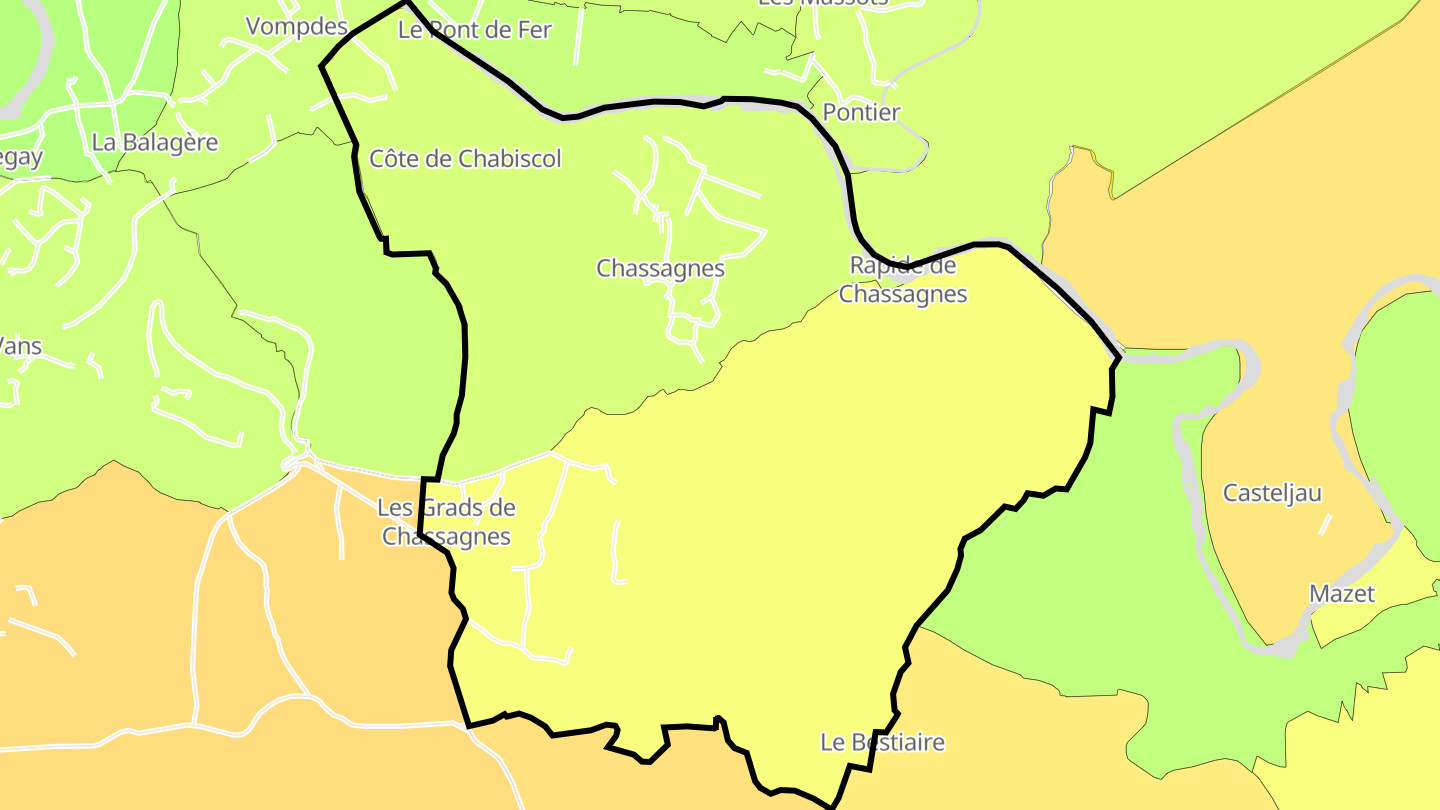 Carte des prix de l'immobilier Chassagnes
