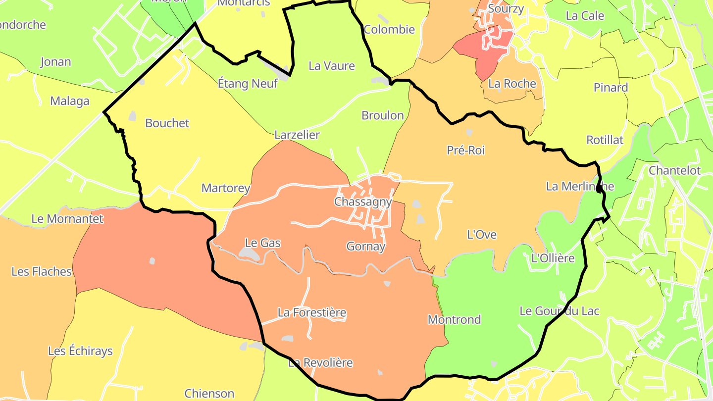 Carte des prix de l'immobilier Chassagny