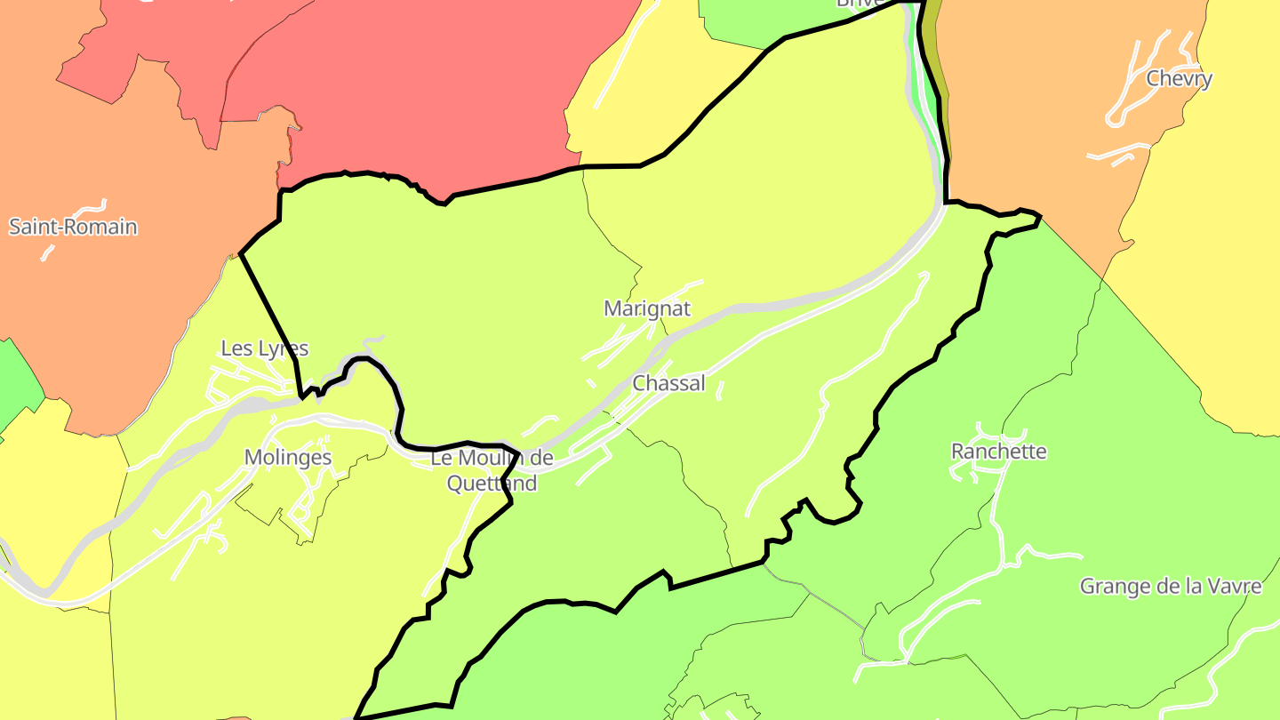 Carte des prix de l'immobilier Chassal