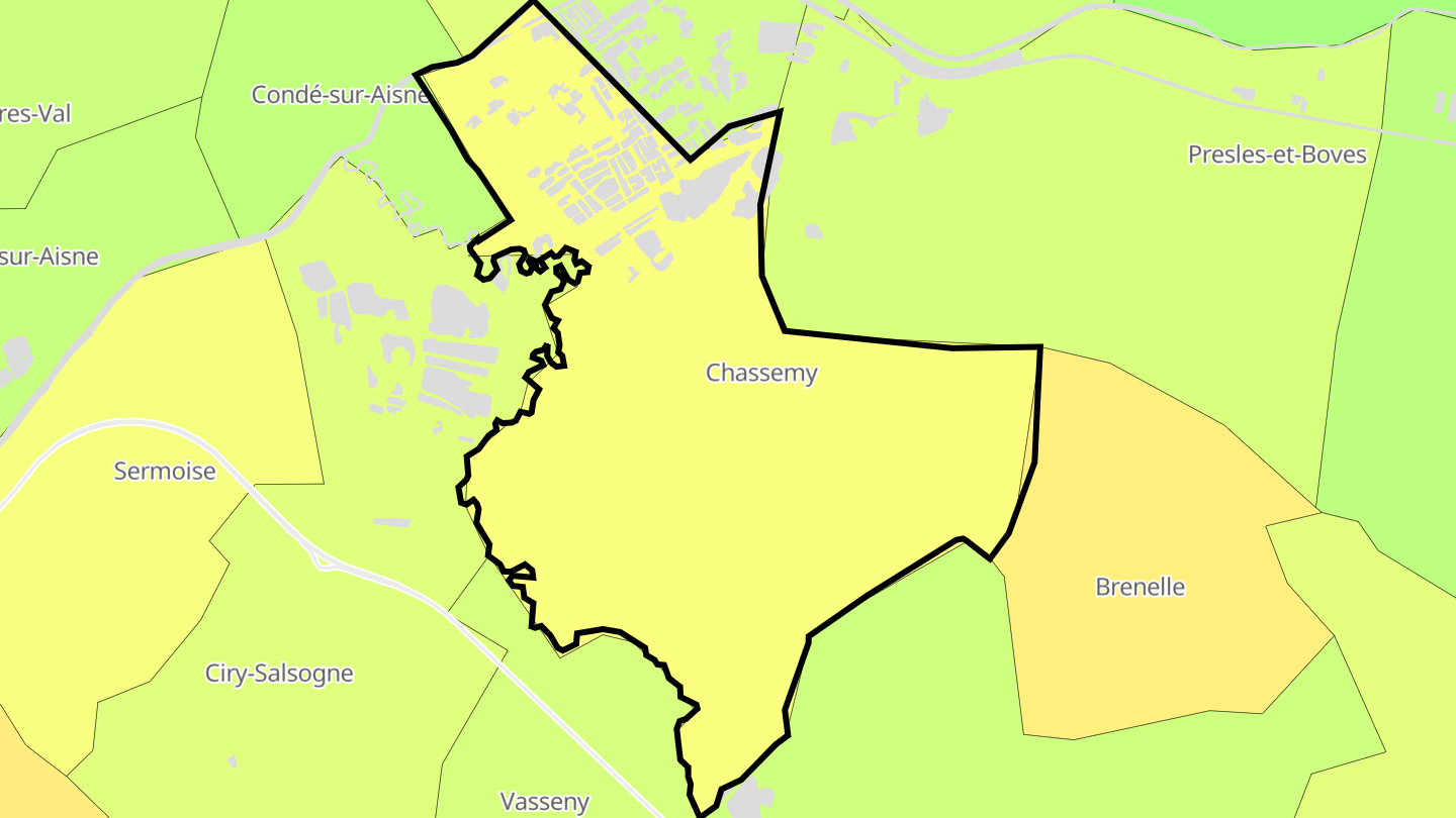 Carte des prix de l'immobilier Chassemy
