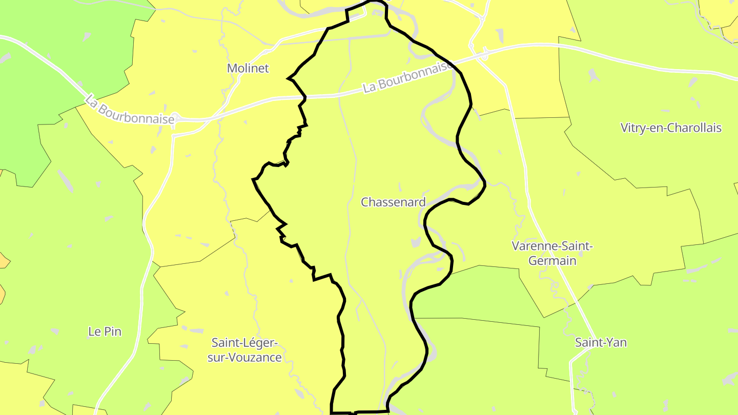 Carte des prix de l'immobilier Chassenard