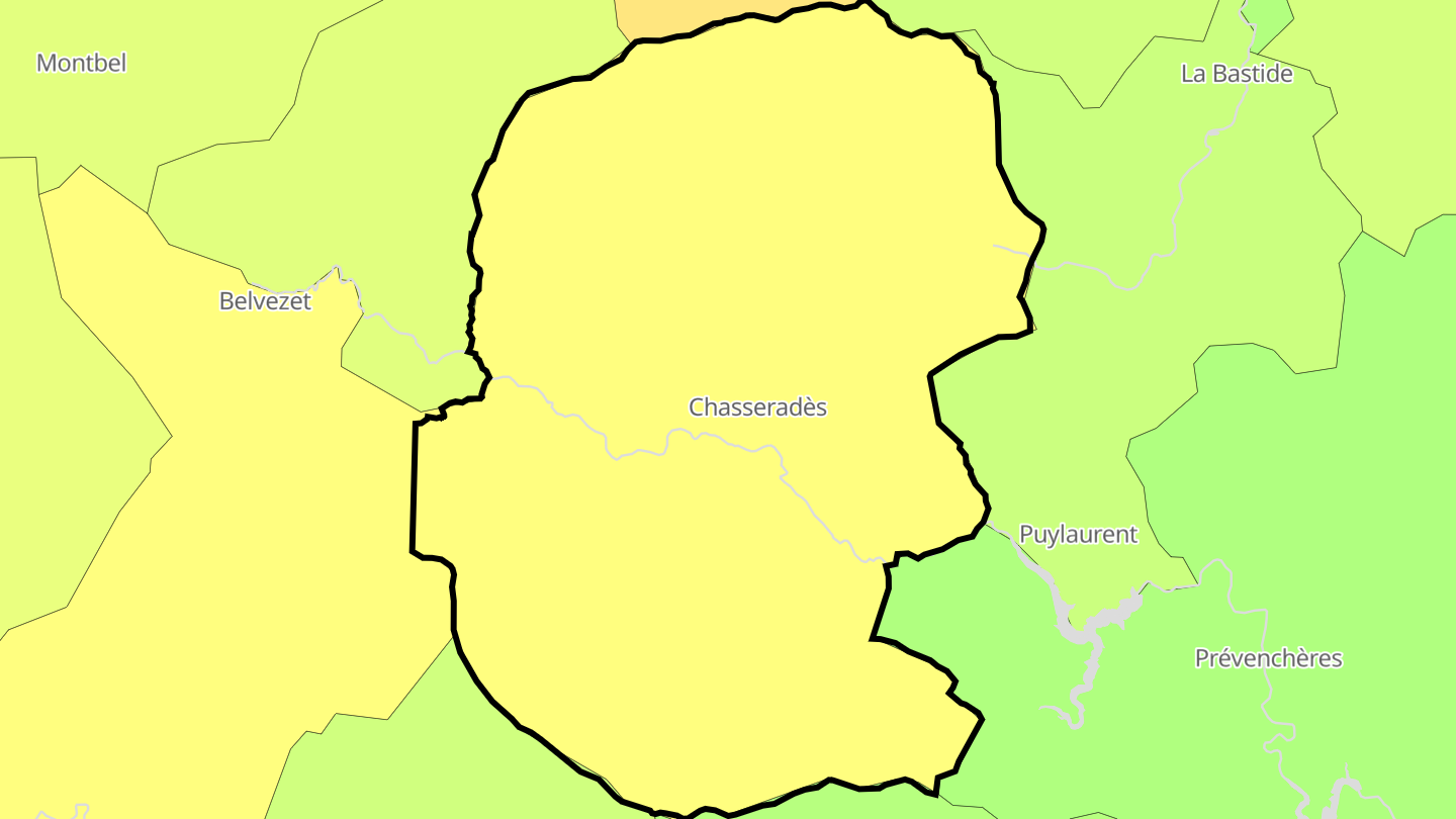 Carte des prix de l'immobilier Chasseradès