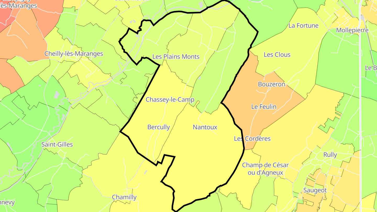 Carte des prix de l'immobilier Chassey-le-Camp
