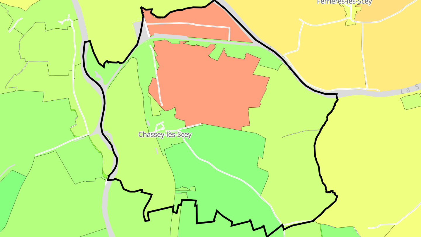 Carte des prix de l'immobilier Chassey-lès-Scey