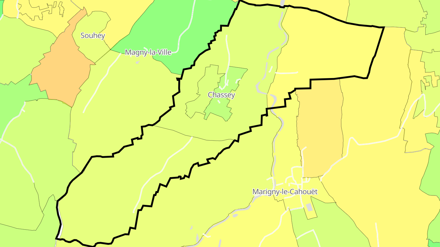 Carte des prix de l'immobilier Chassey