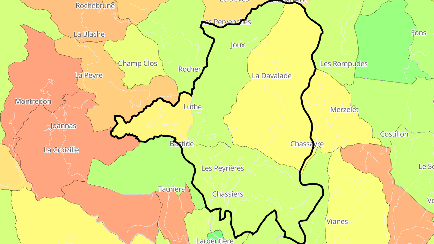 Carte des prix de l'immobilier Chassiers