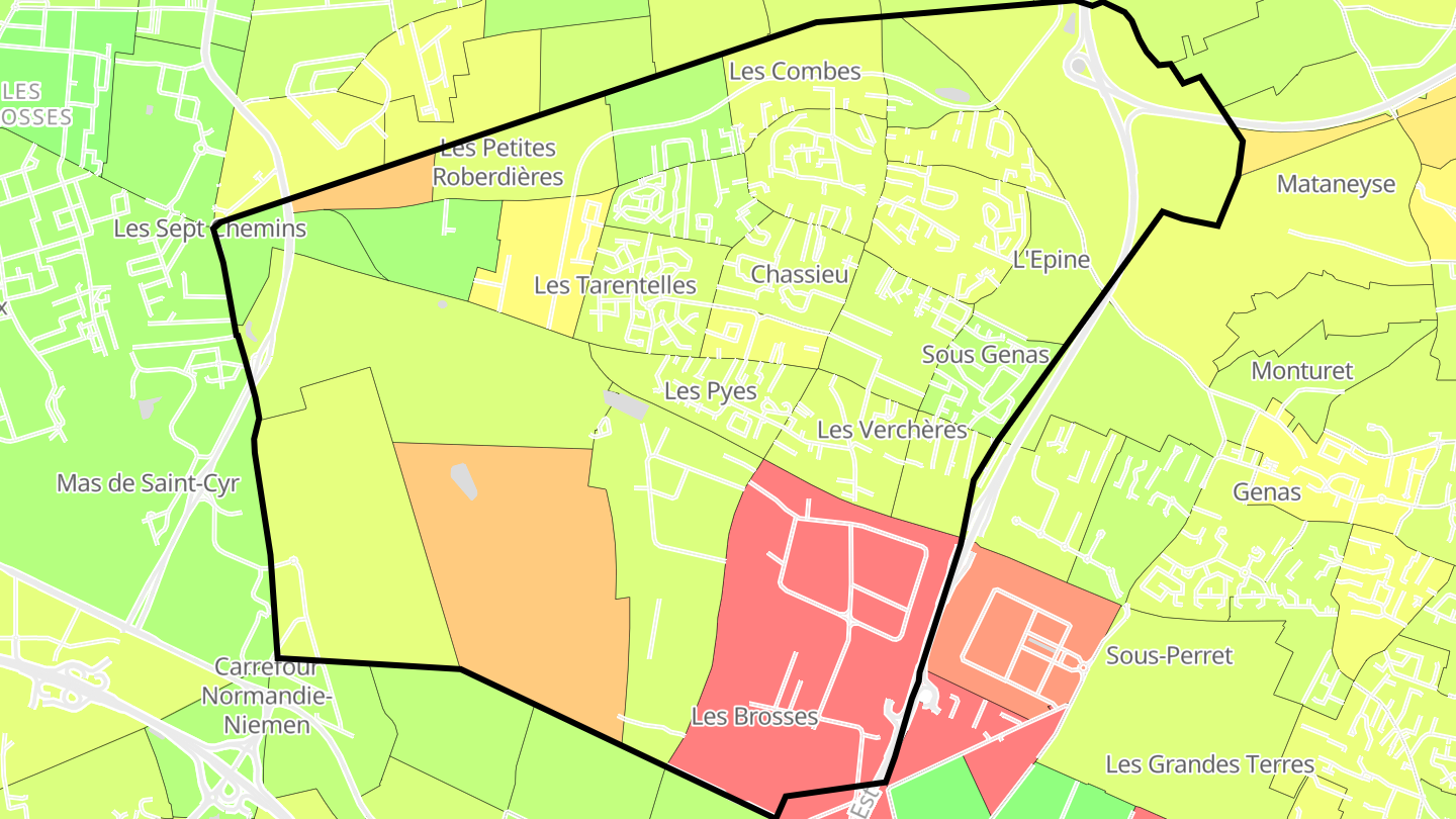 Carte des prix de l'immobilier Chassieu