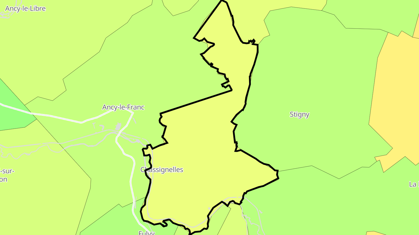 Carte des prix de l'immobilier Chassignelles