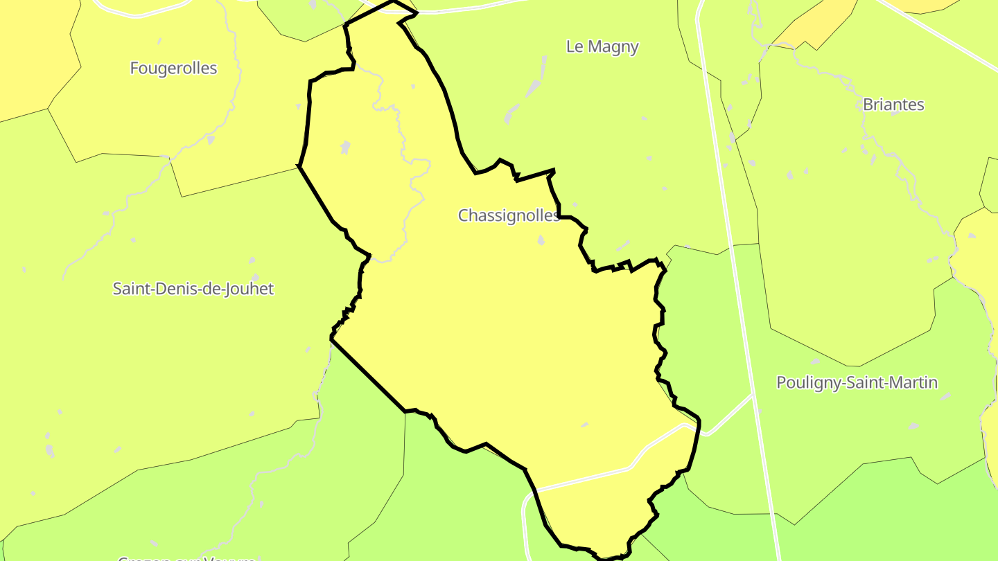 Carte des prix de l'immobilier Chassignolles