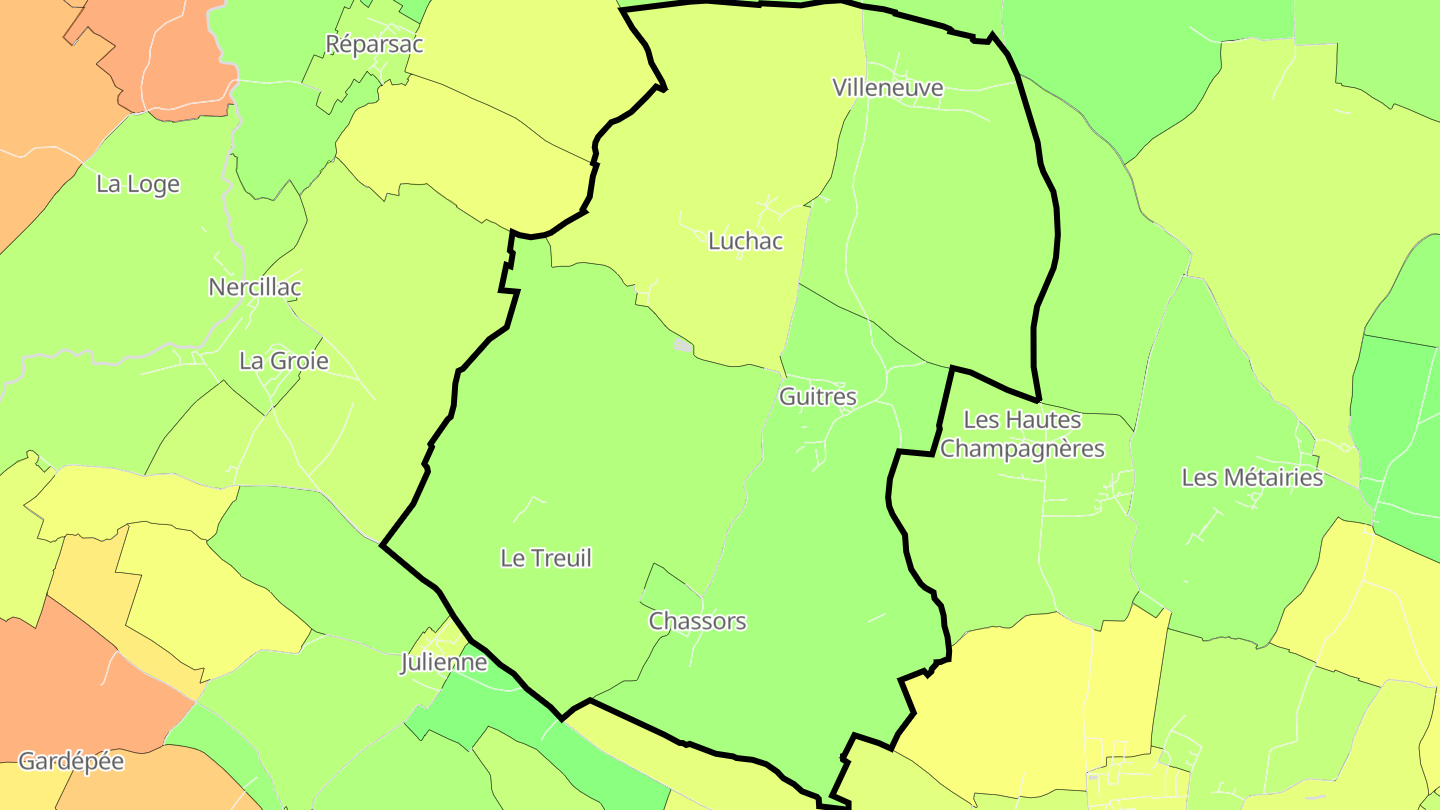 Carte des prix de l'immobilier Chassors
