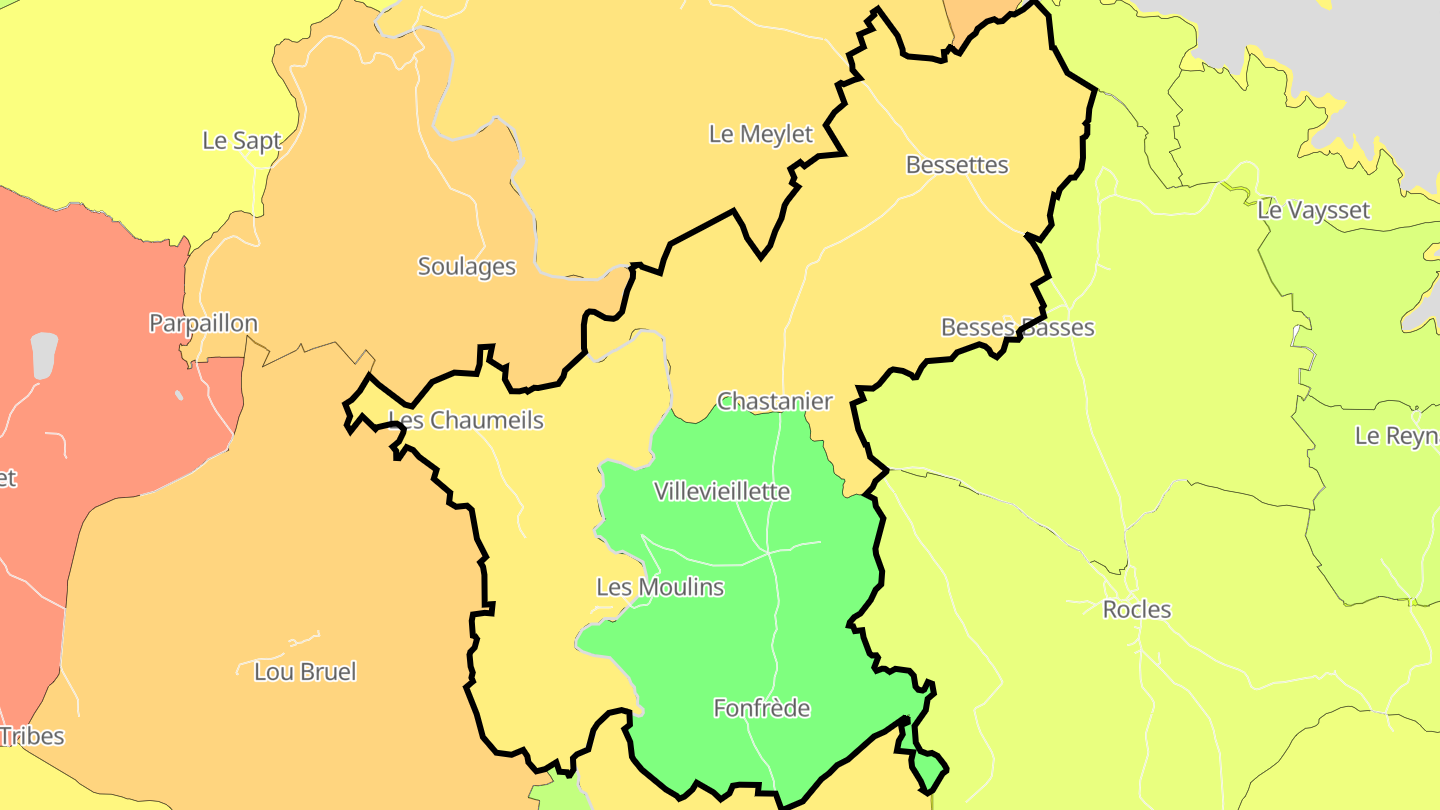 Carte des prix de l'immobilier Chastanier