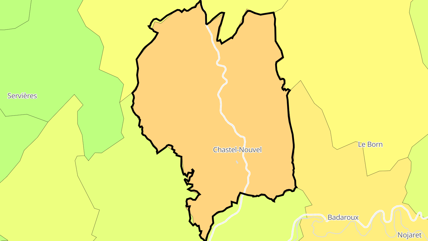 Carte des prix de l'immobilier Chastel-Nouvel
