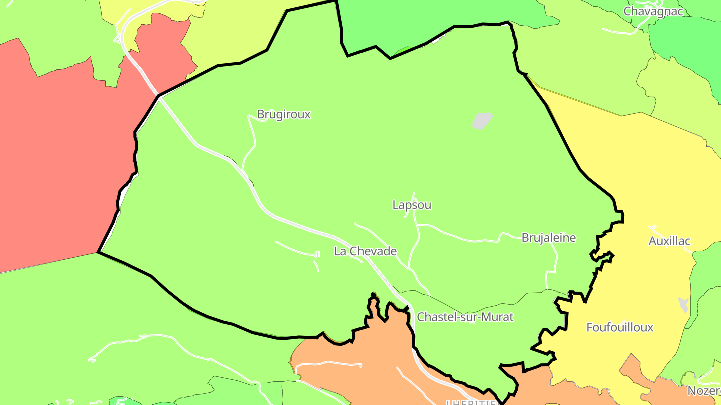 Carte des prix de l'immobilier Chastel-sur-Murat